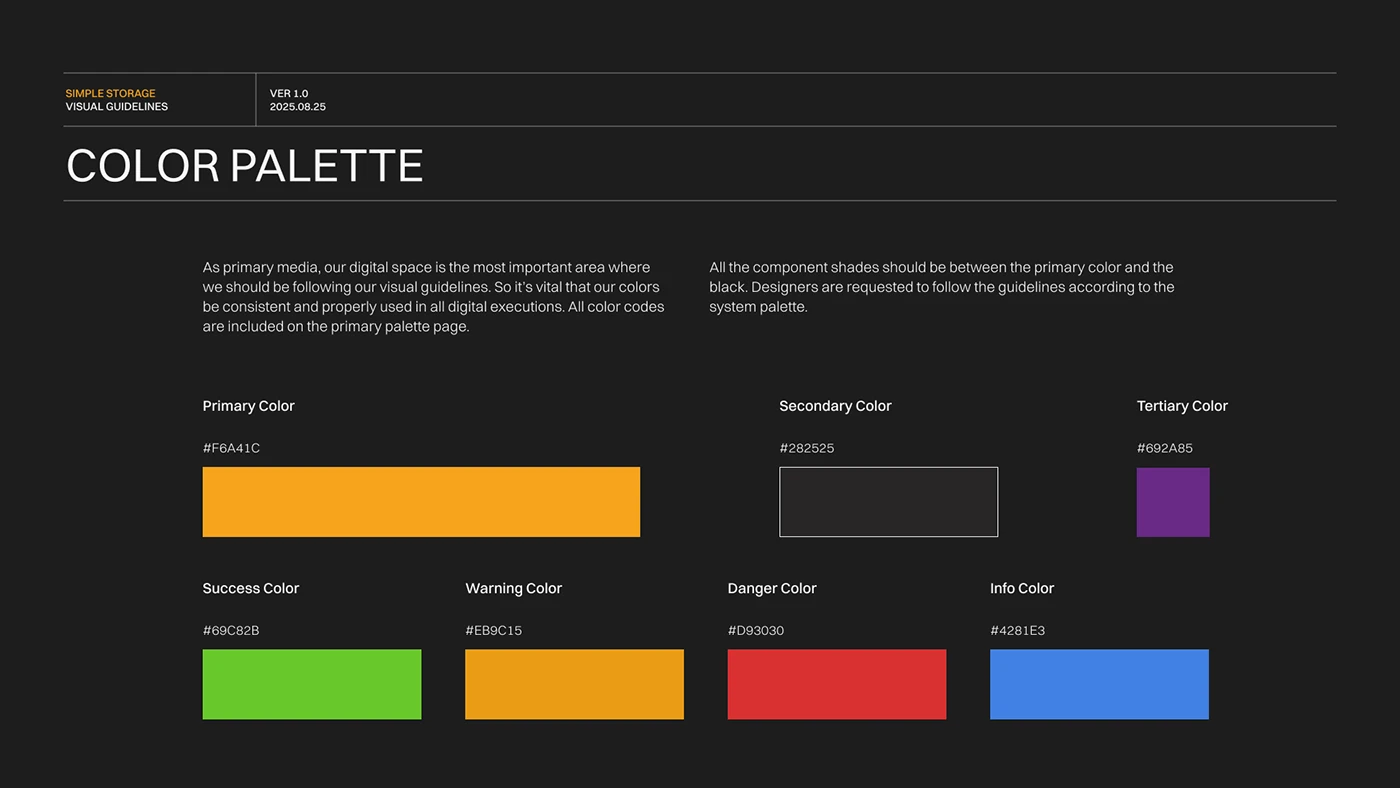 Simple Storage — Smarter Self-Storage, Managed — Color Palette