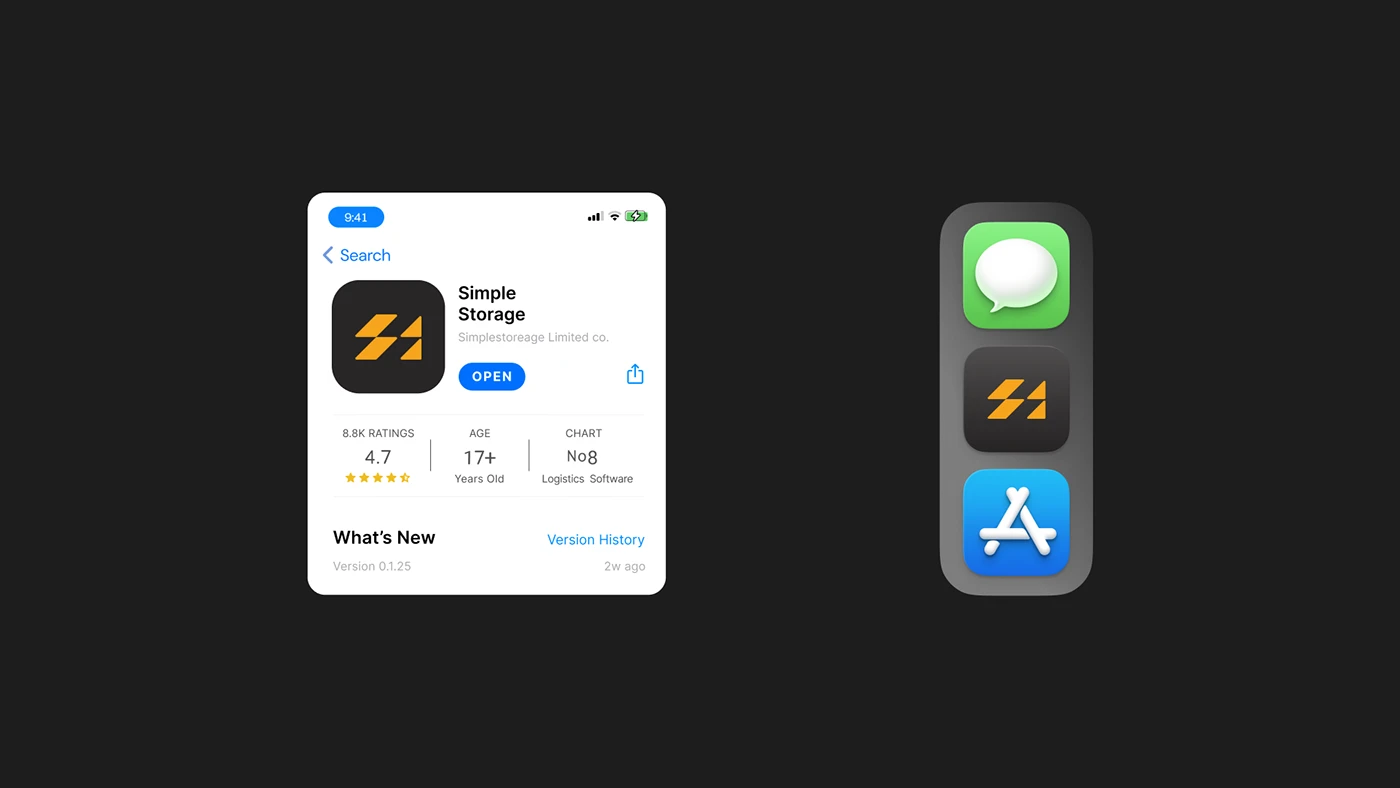 Simple Storage — Smarter Self-Storage, Managed — App Store Listing