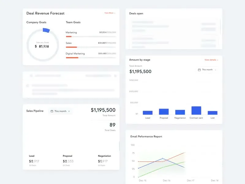 Widget cards