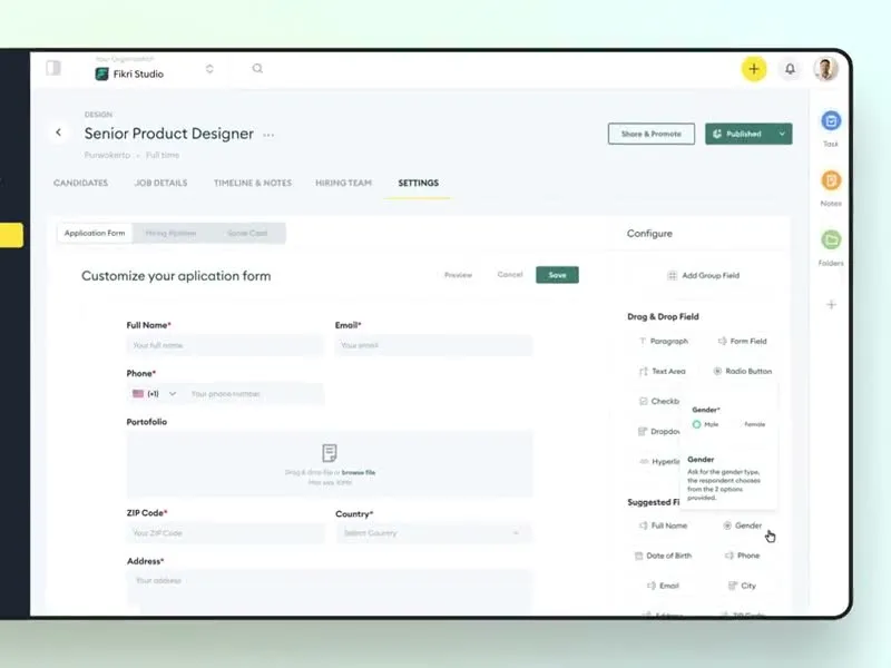 Application form builder